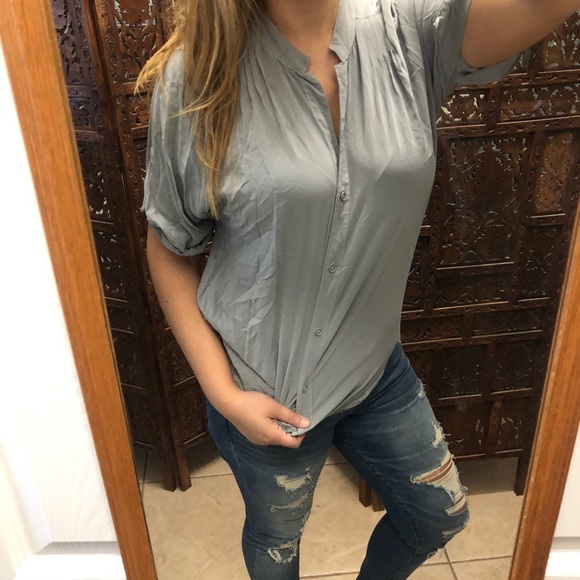 Mauve Tops - Anthropologie Mauve Silk Gray Tunic Top Medium
